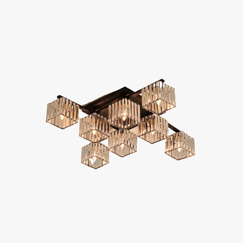 Wekoled Modern Flush Mount Ceiling Light, Black/Gold
