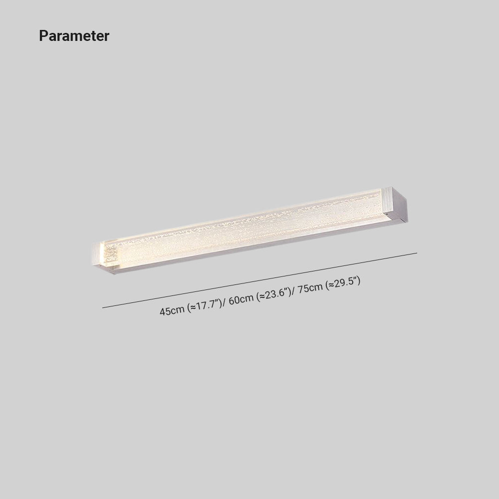 Wilogot Transparent Rectangular Mirror Front Vanity LED Wall Lamp, Bathroom