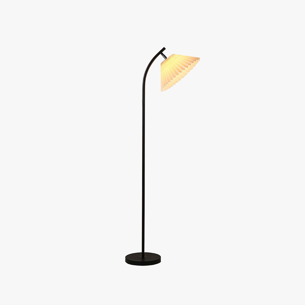 Kivavit Modern Arc Pleated Metal Fabric Floor Lamp, 3 Color
