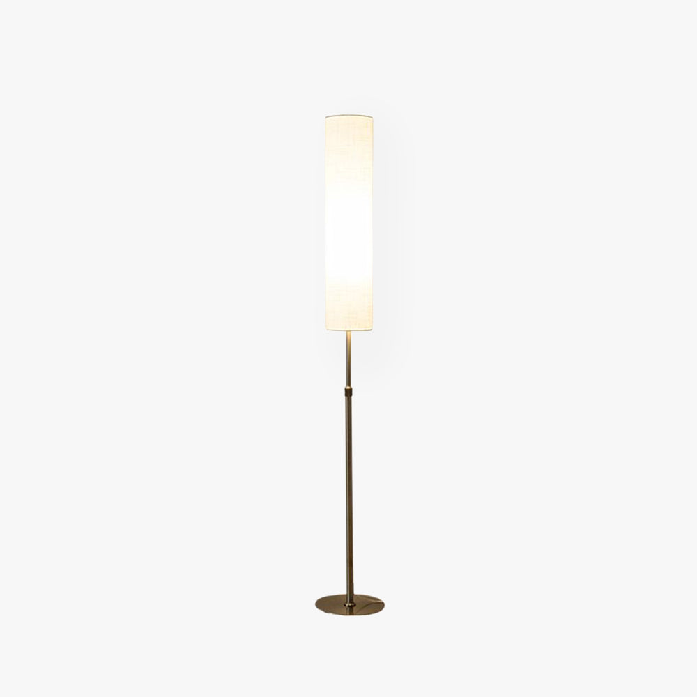 Lunikos Minimalist Metal and Fabric Cylindrical White Floor Lamp