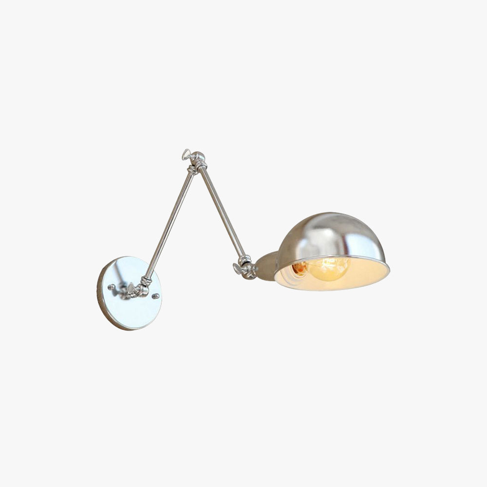 Ligales Wall Lamp Dome Minimalist, Adjustable Metal, Silver, Bedroom