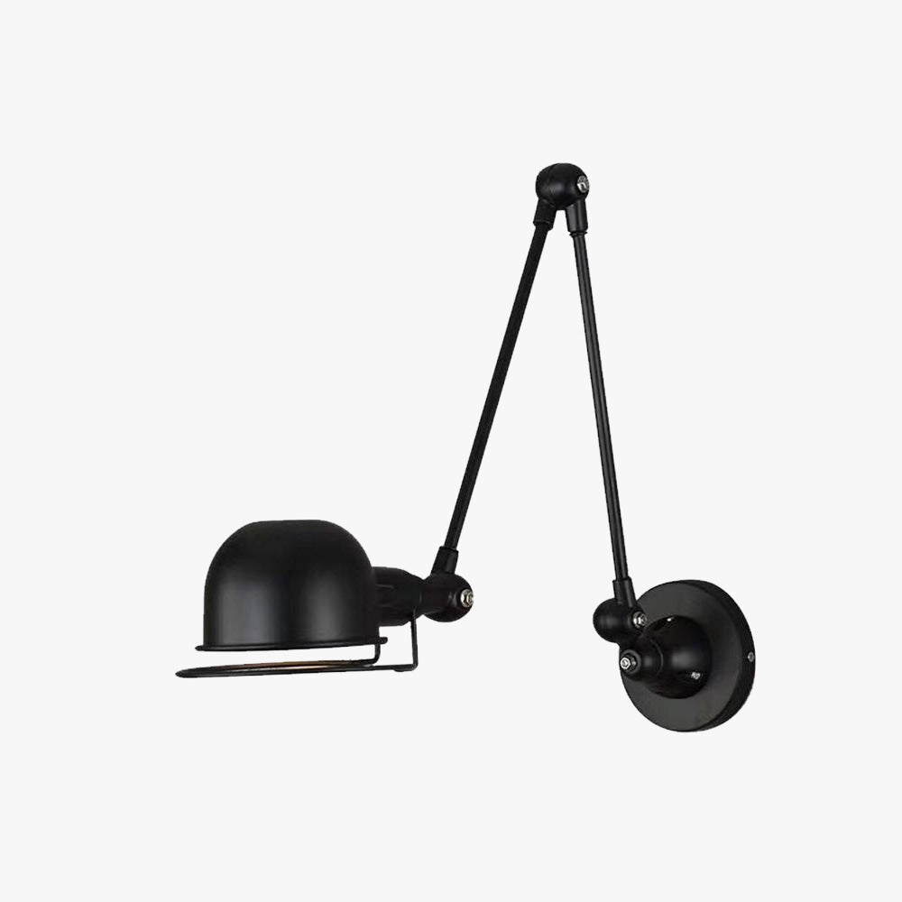 Sirupor Wall Lamp Dome Modern, Metal Arm Adjustable, Black/White, Bedroom