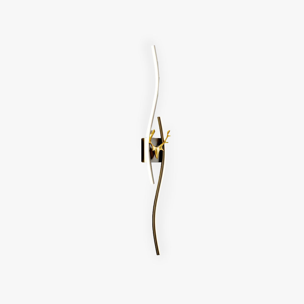 Zedulum Modern Linear Metal Vanity LED Wall Lamp, Black/Gold