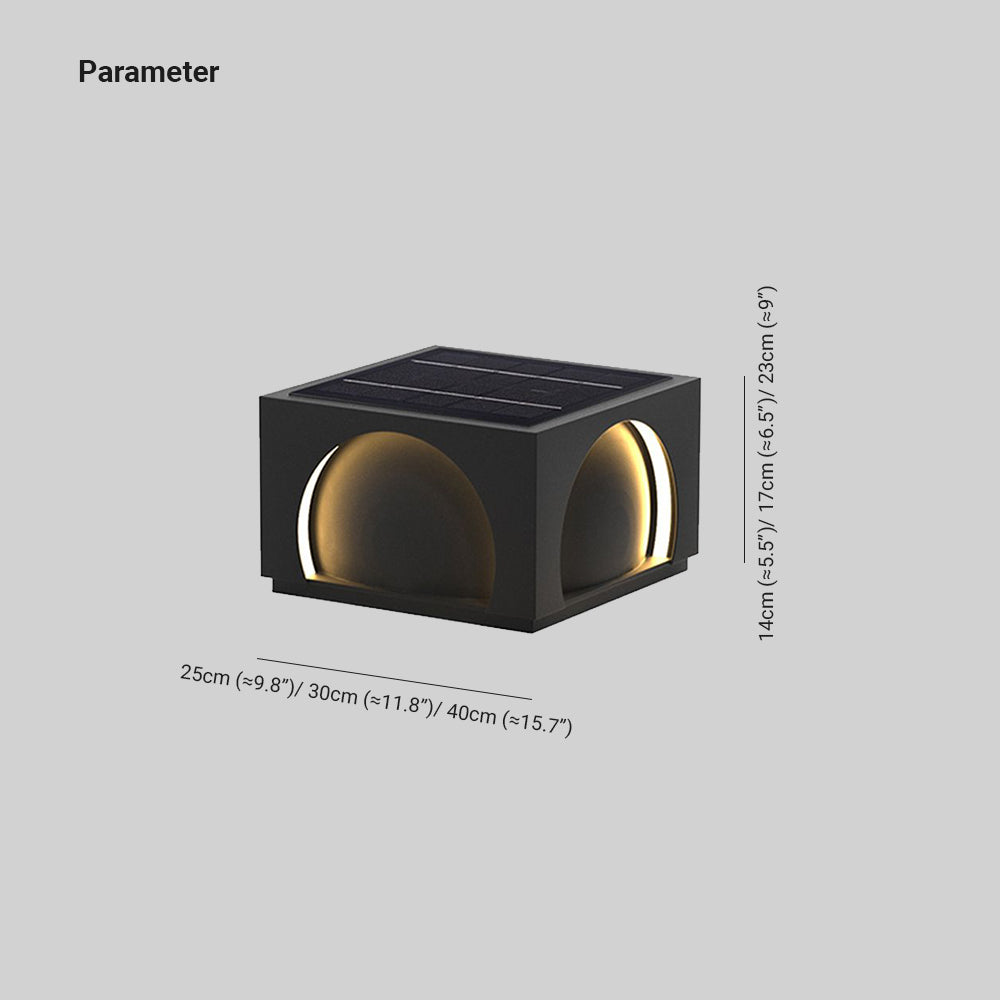 Logoved Modern Rectangular Metal Outdoor Lamps Post, Black