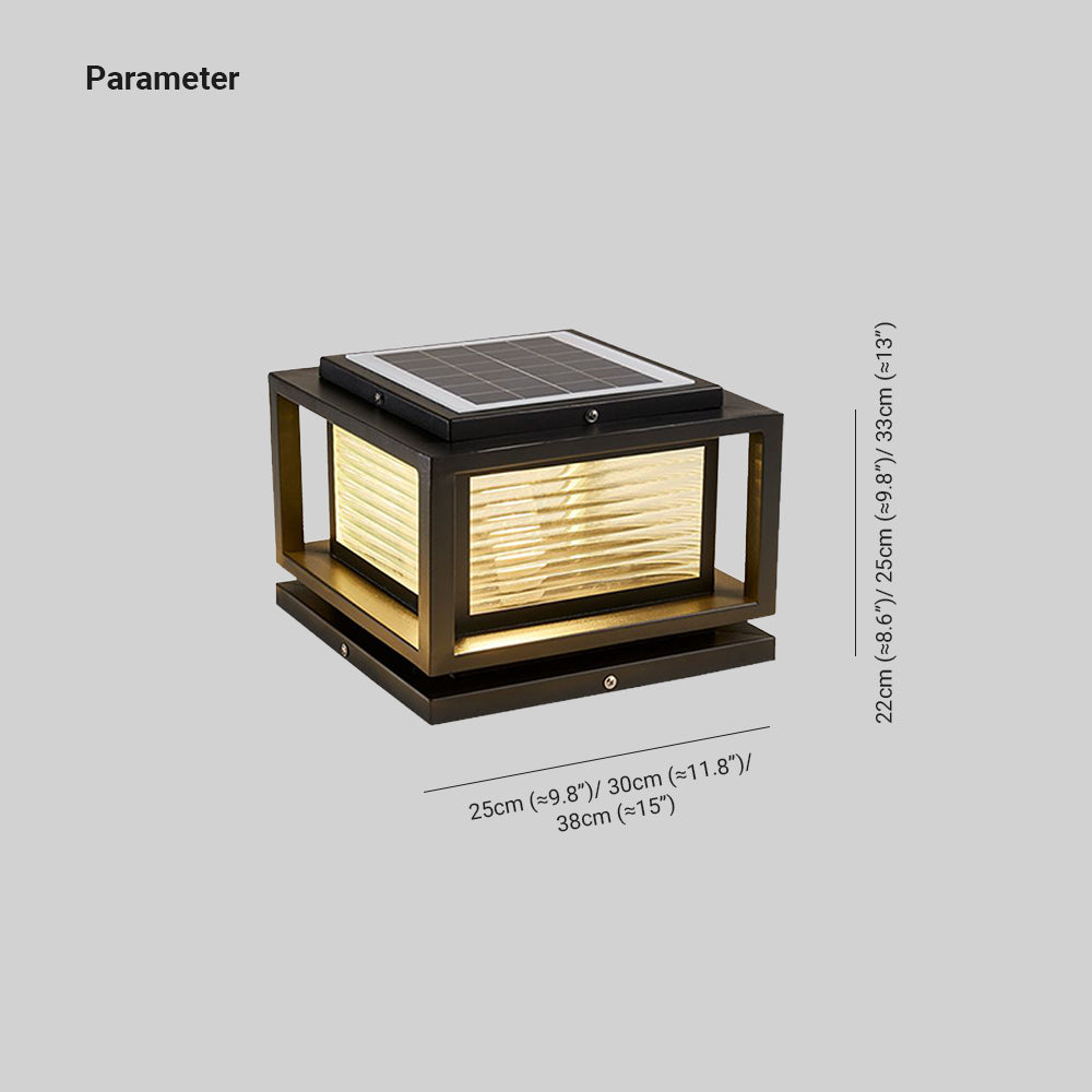 Polokur Contemporary LED Rectangular Metal Outdoor Lamps, Black