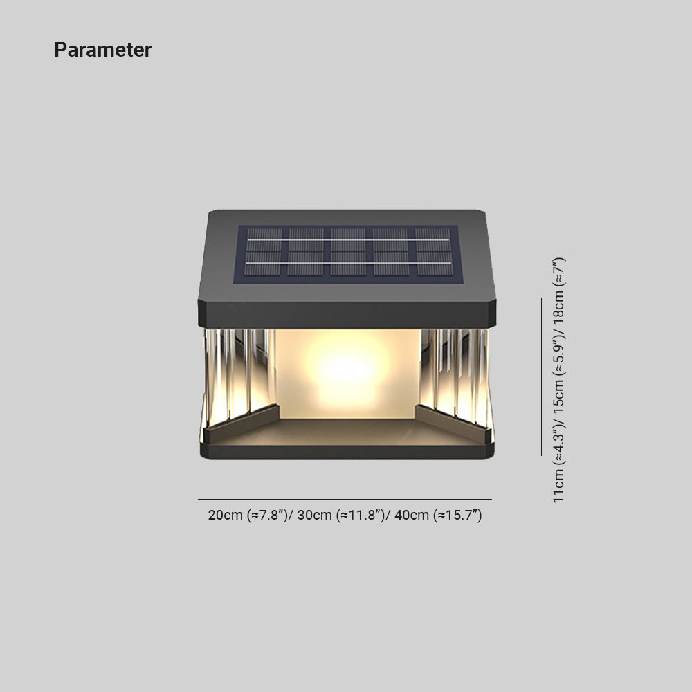 Pupebad Contemporary LED Rectangular Metal Wall Lamp Post, Black