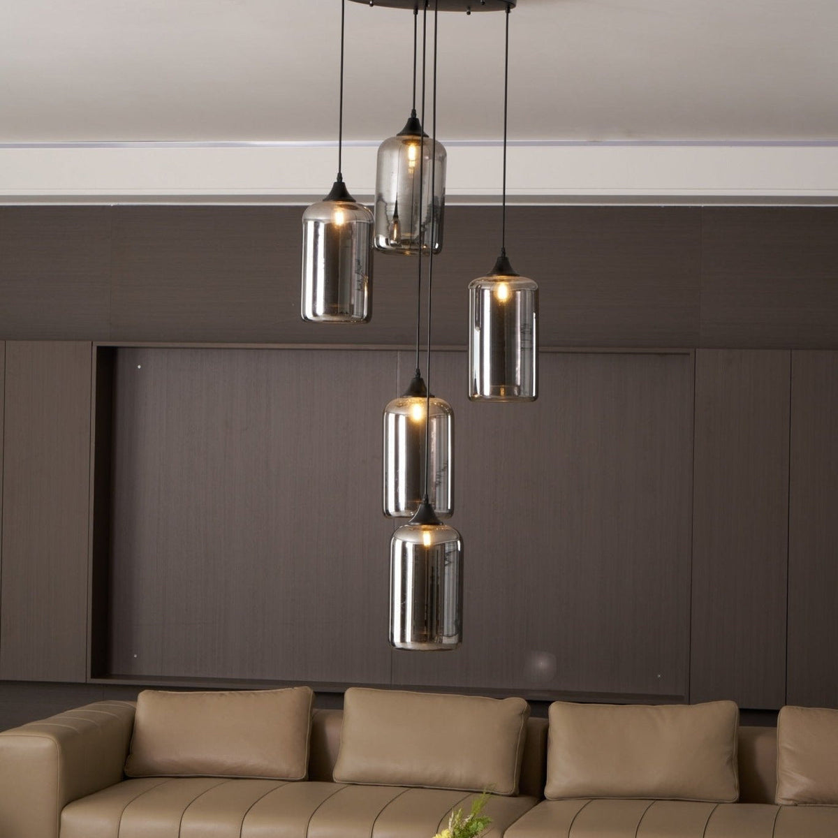 Lovider Minimalist Bottle Glass Pendant Light Smoke Gray
