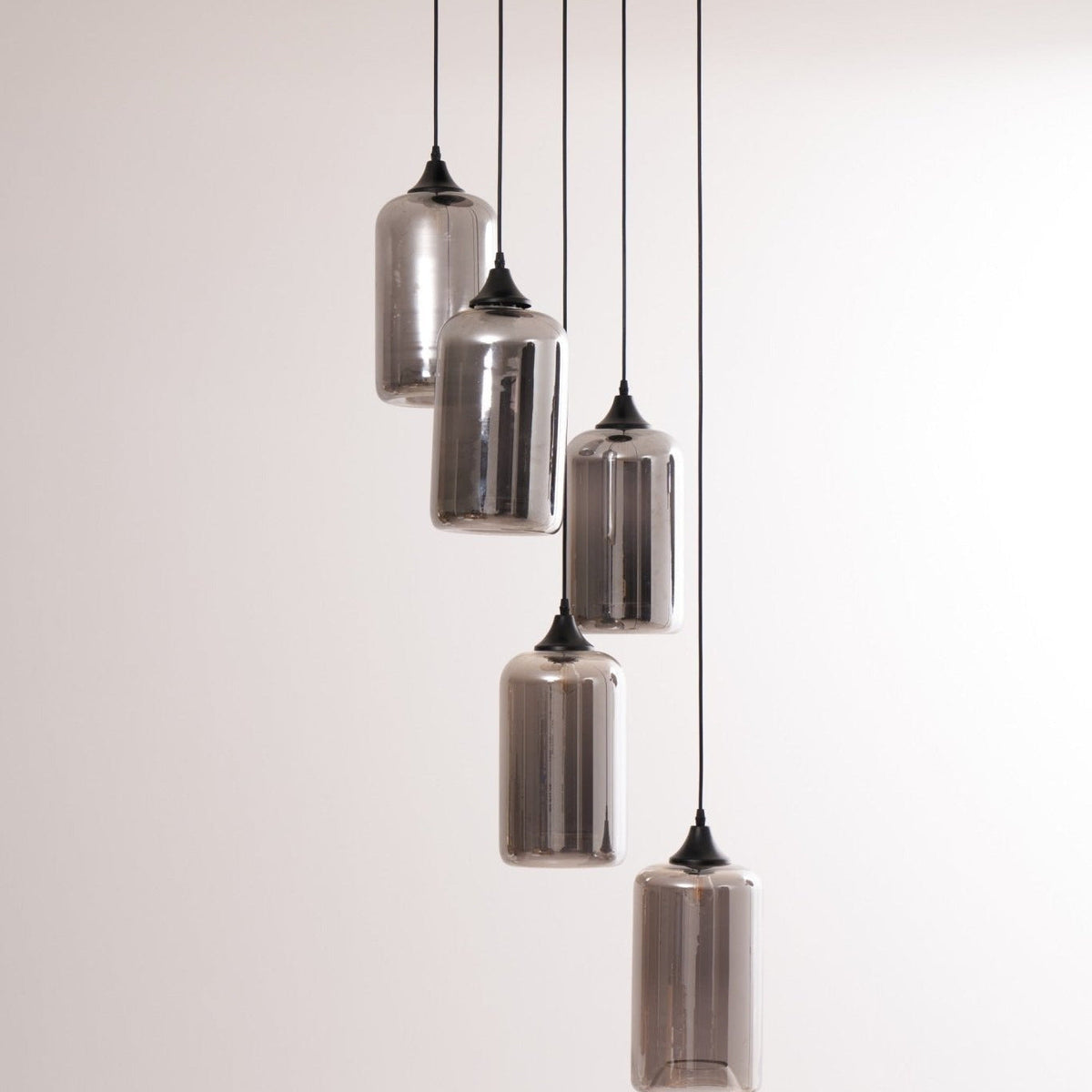 Lovider Minimalist Bottle Glass Pendant Light Smoke Gray