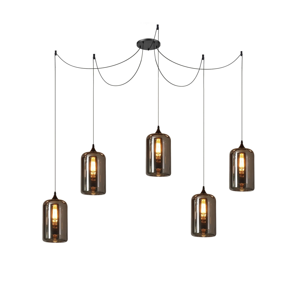 Lovider Minimalist Bottle Glass Pendant Light Smoke Gray