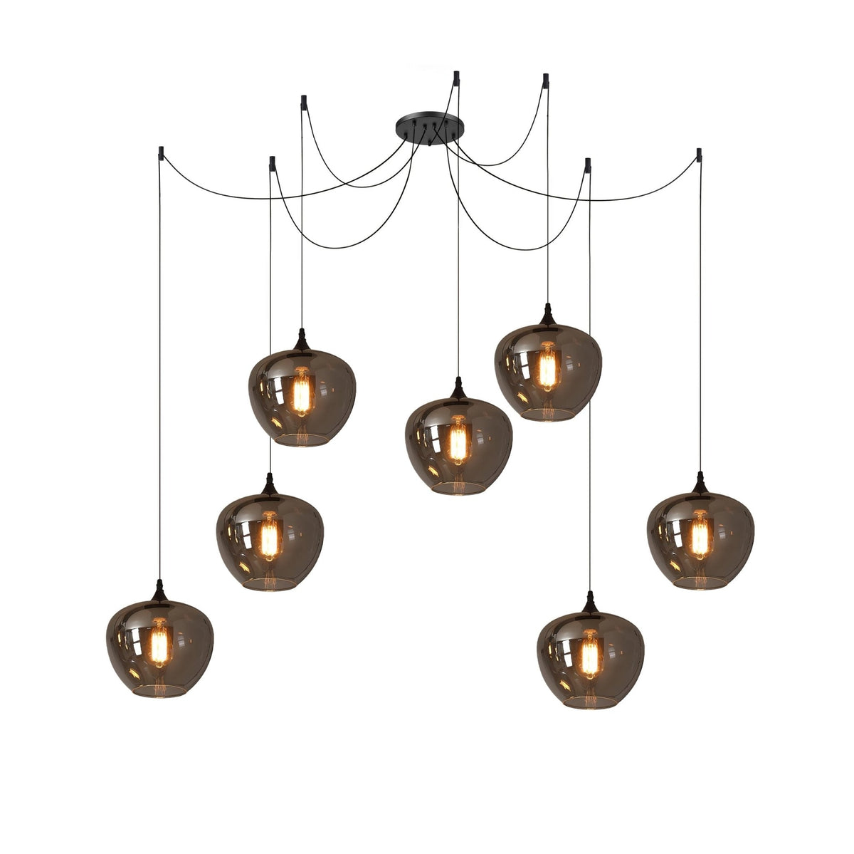 Lovider Minimalist Bottle Glass Pendant Light Smoke Gray