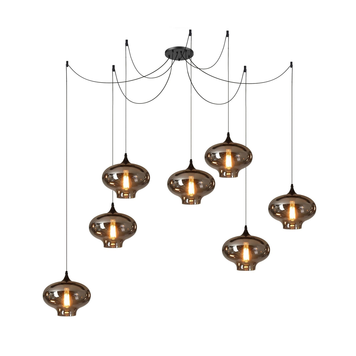 Lovider Minimalist Bottle Glass Pendant Light Smoke Gray