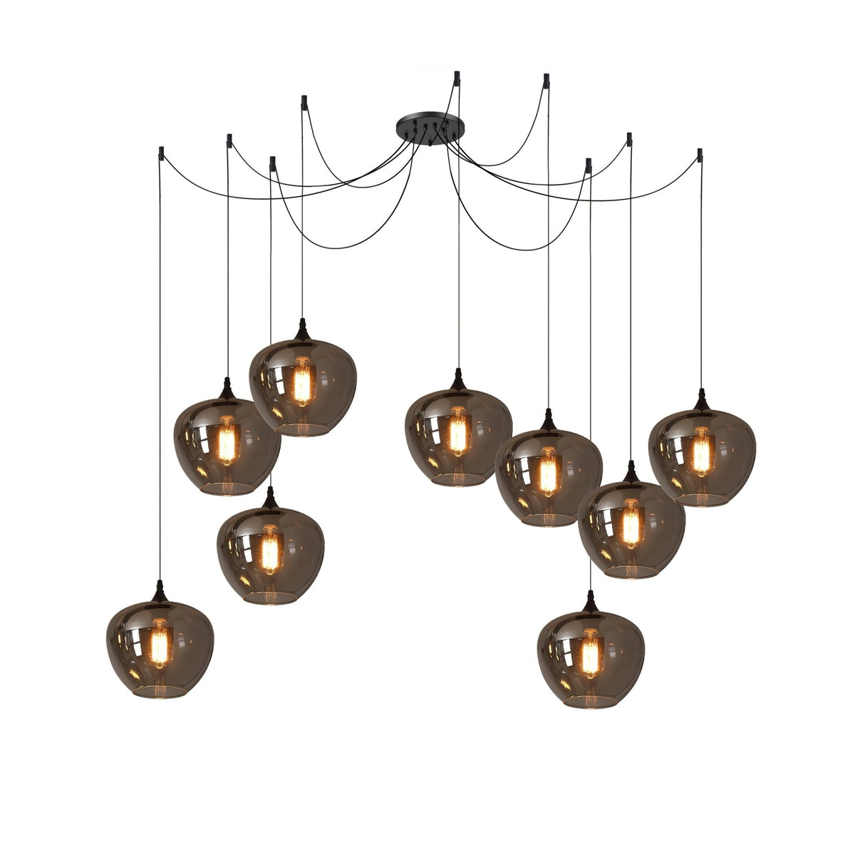 Lovider Minimalist Bottle Glass Pendant Light Smoke Gray