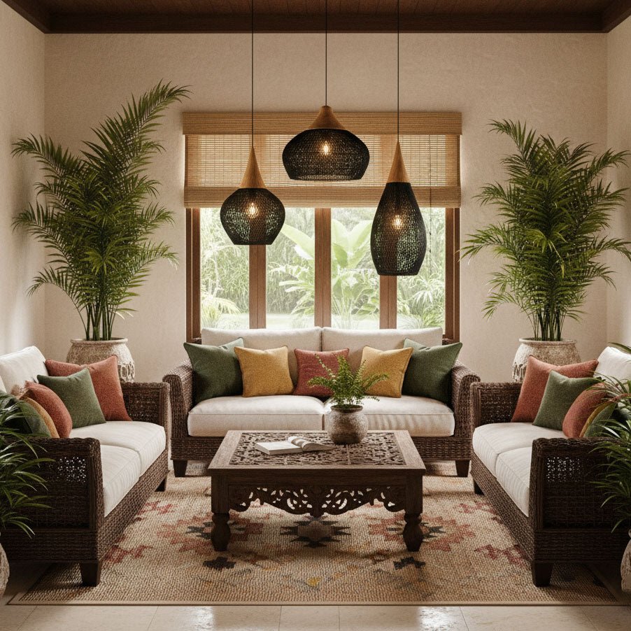 Junari Braided Rattan Pendant Lamp