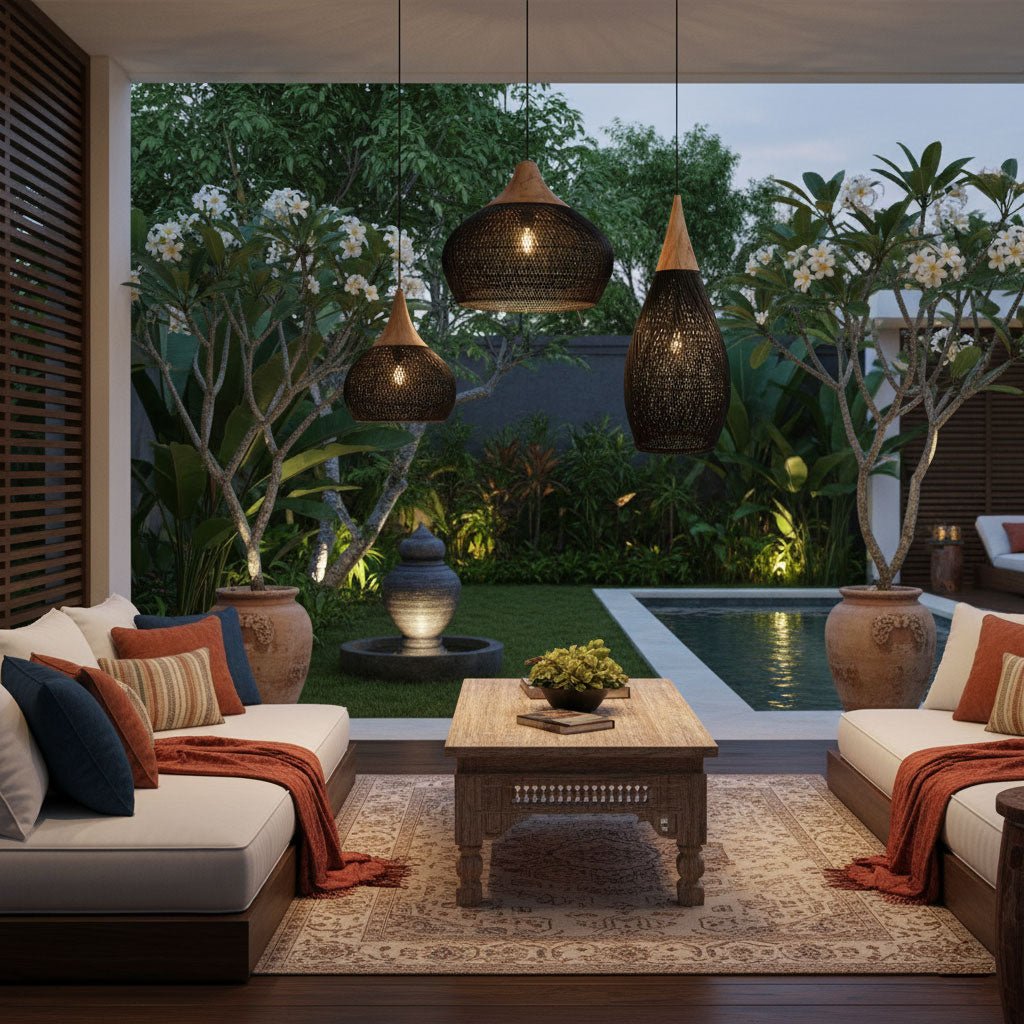 Junari Braided Rattan Pendant Lamp