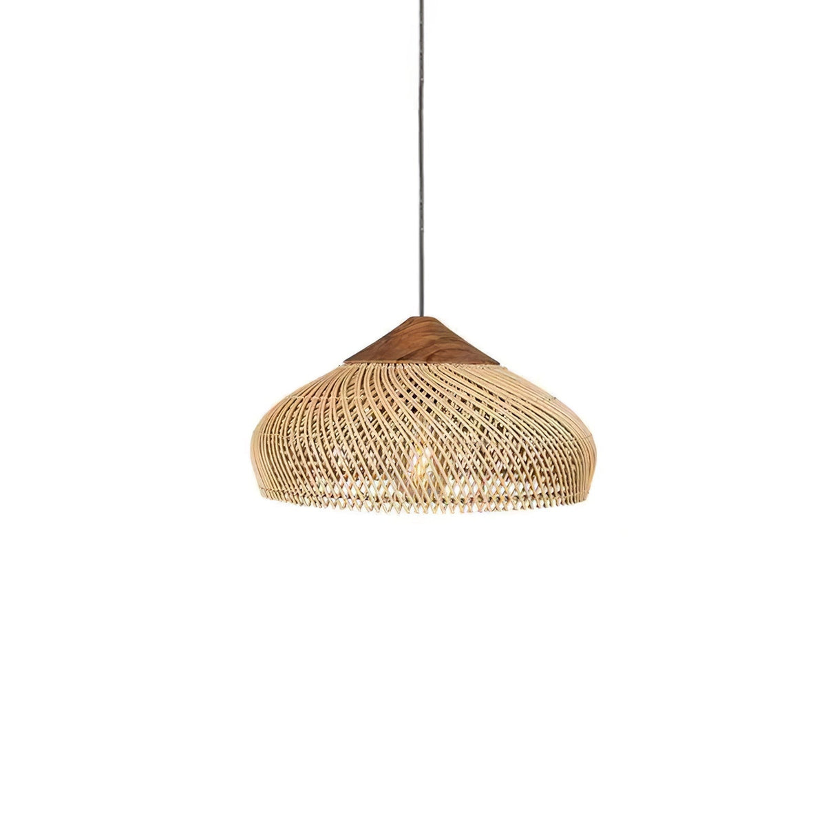 Braided Rattan Swag Pendant Lamp