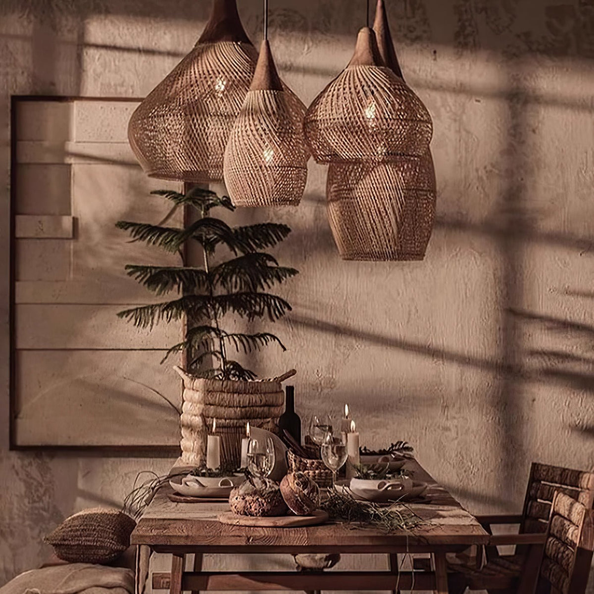Junari Braided Rattan Pendant Lamp