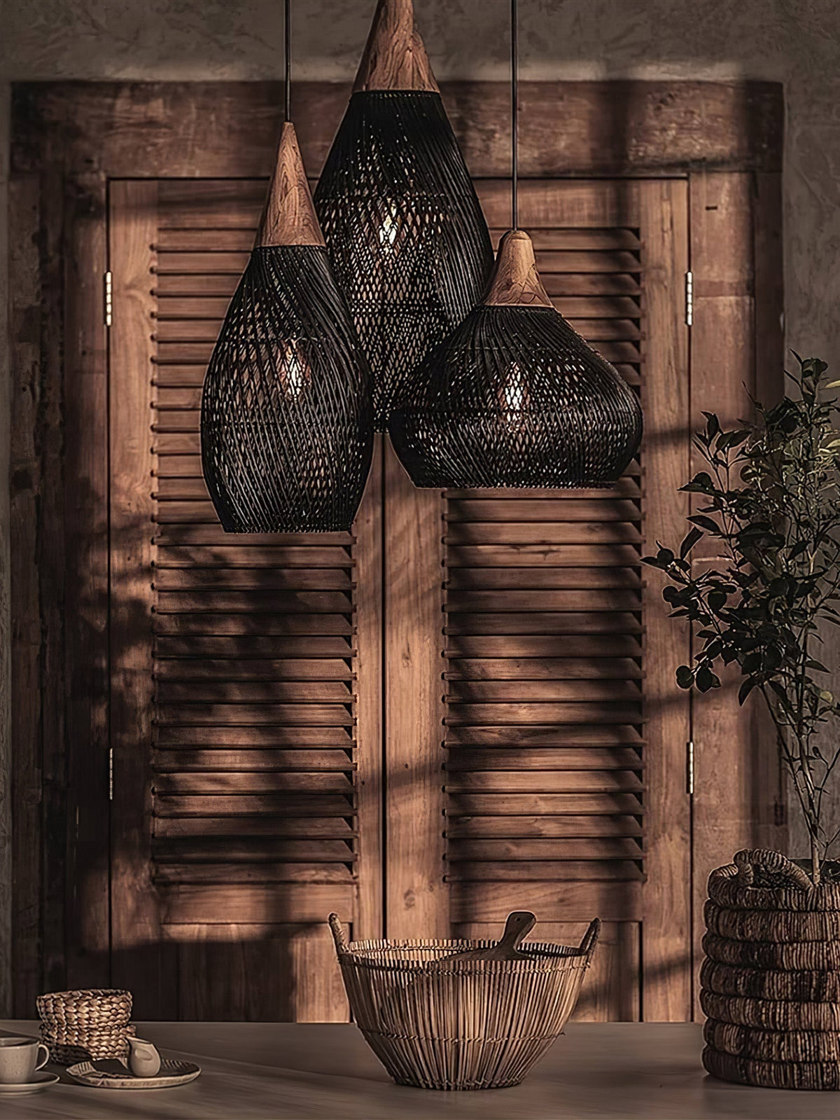 Junari Braided Rattan Pendant Lamp