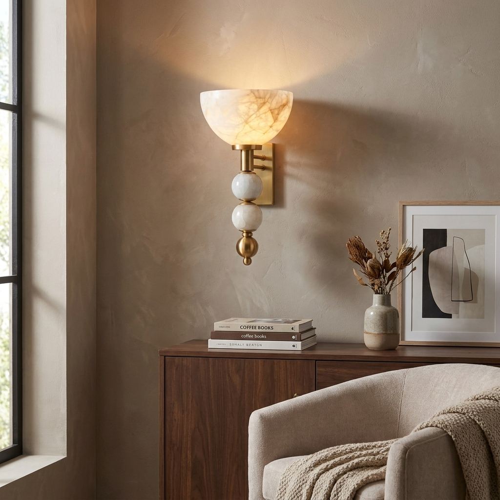 Loxhurst Alabaster Wall Sconce