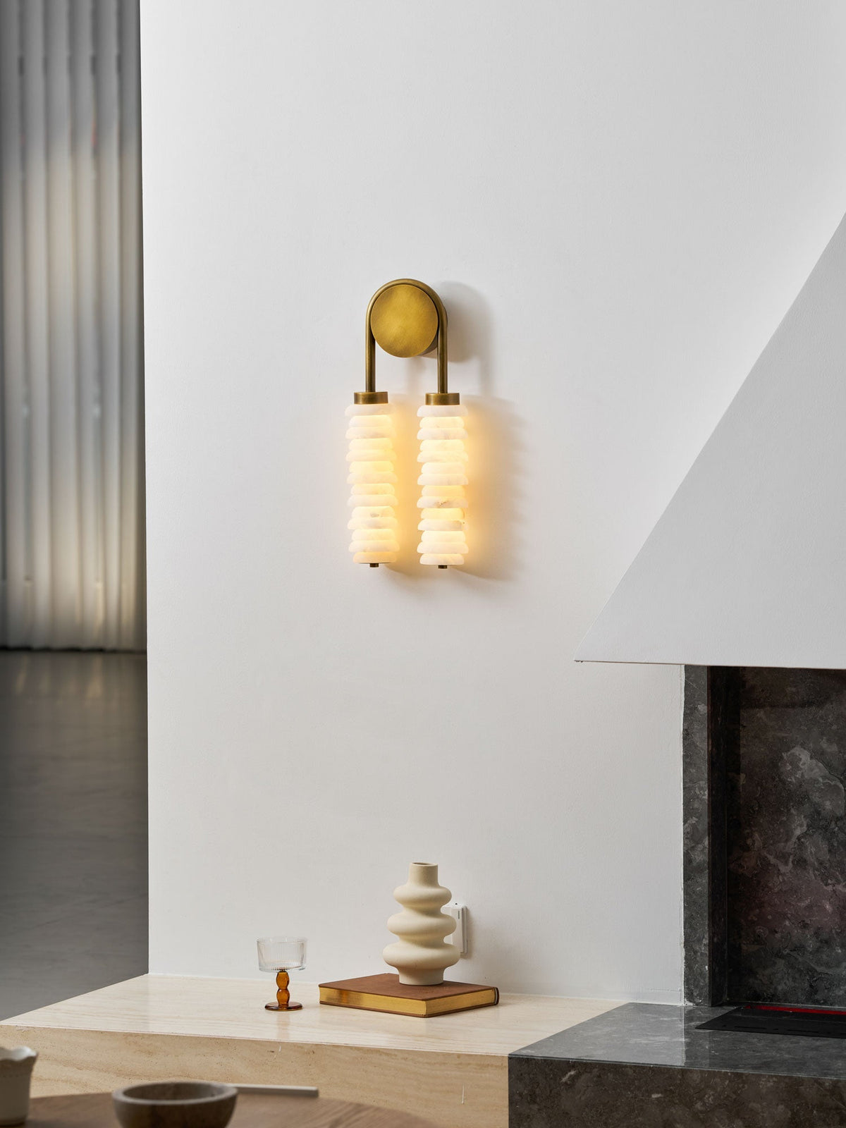 Calla Twin Alabaster Sconce