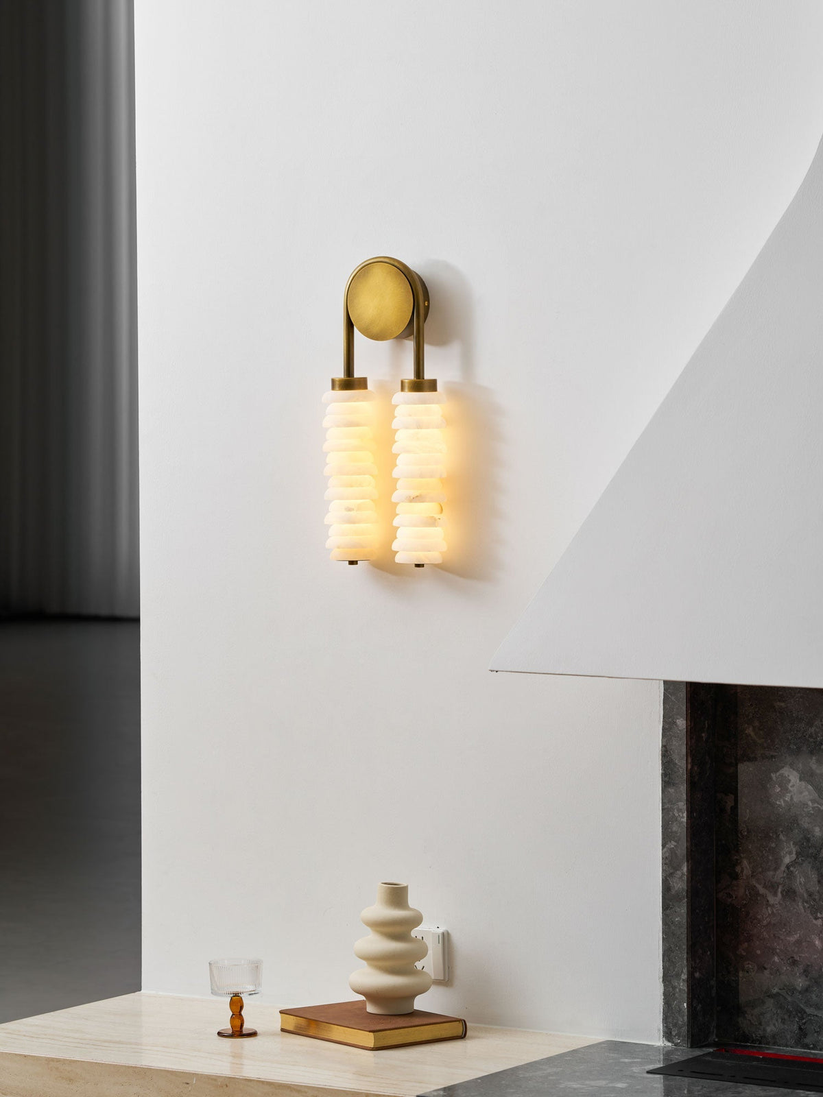 Calla Twin Alabaster Sconce