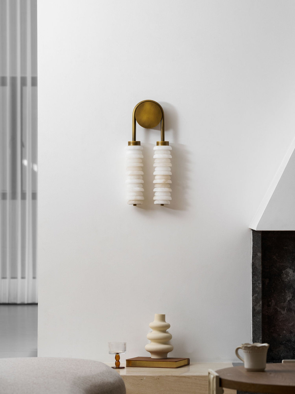 Calla Twin Alabaster Sconce