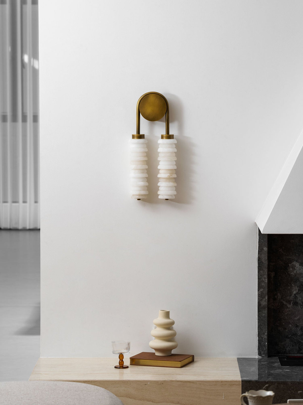 Calla Twin Alabaster Sconce