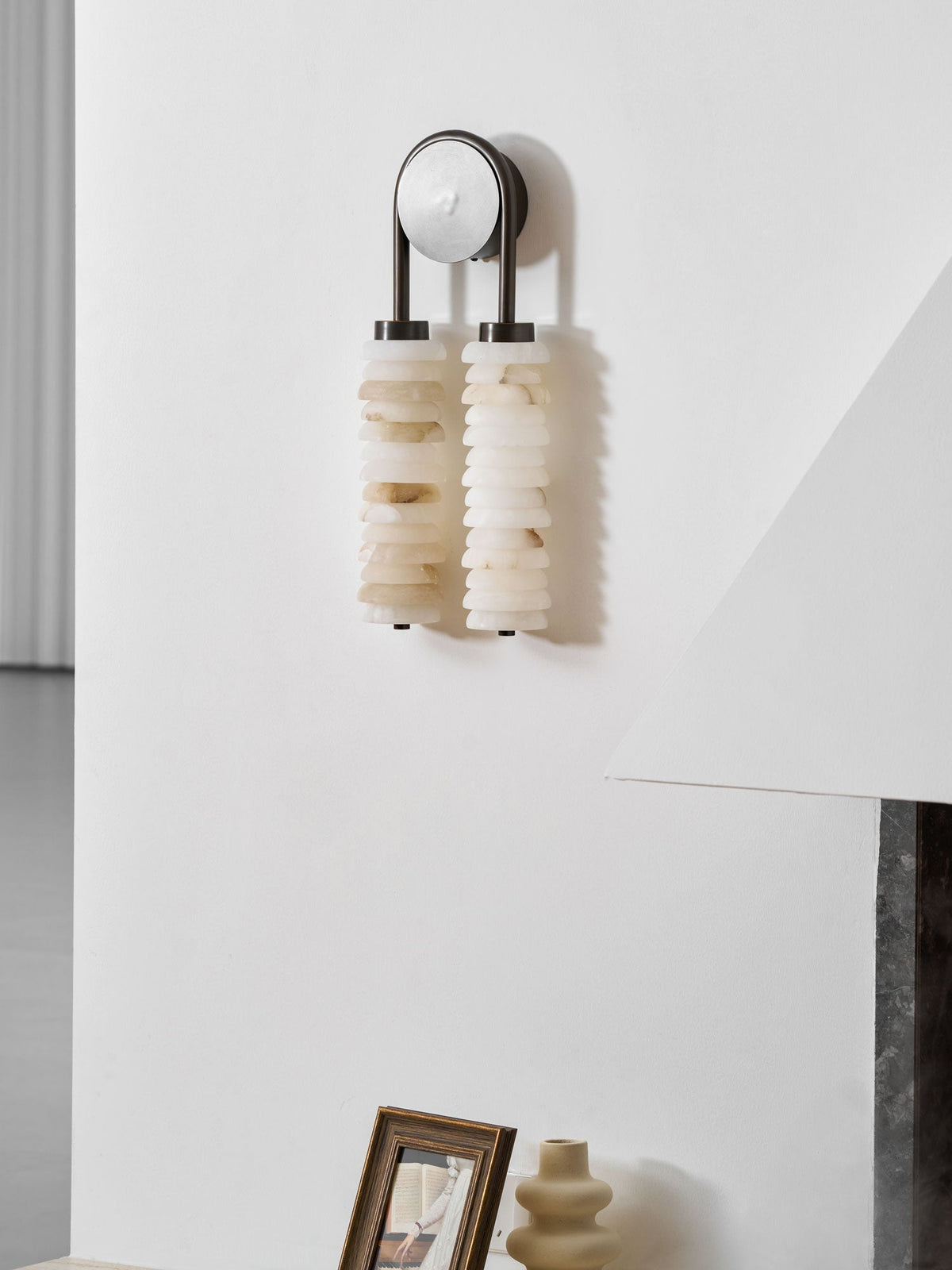Calla Twin Alabaster Sconce