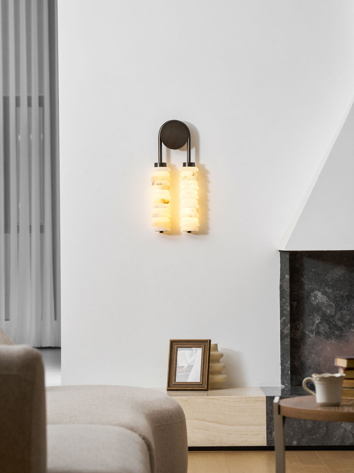 Calla Twin Alabaster Sconce