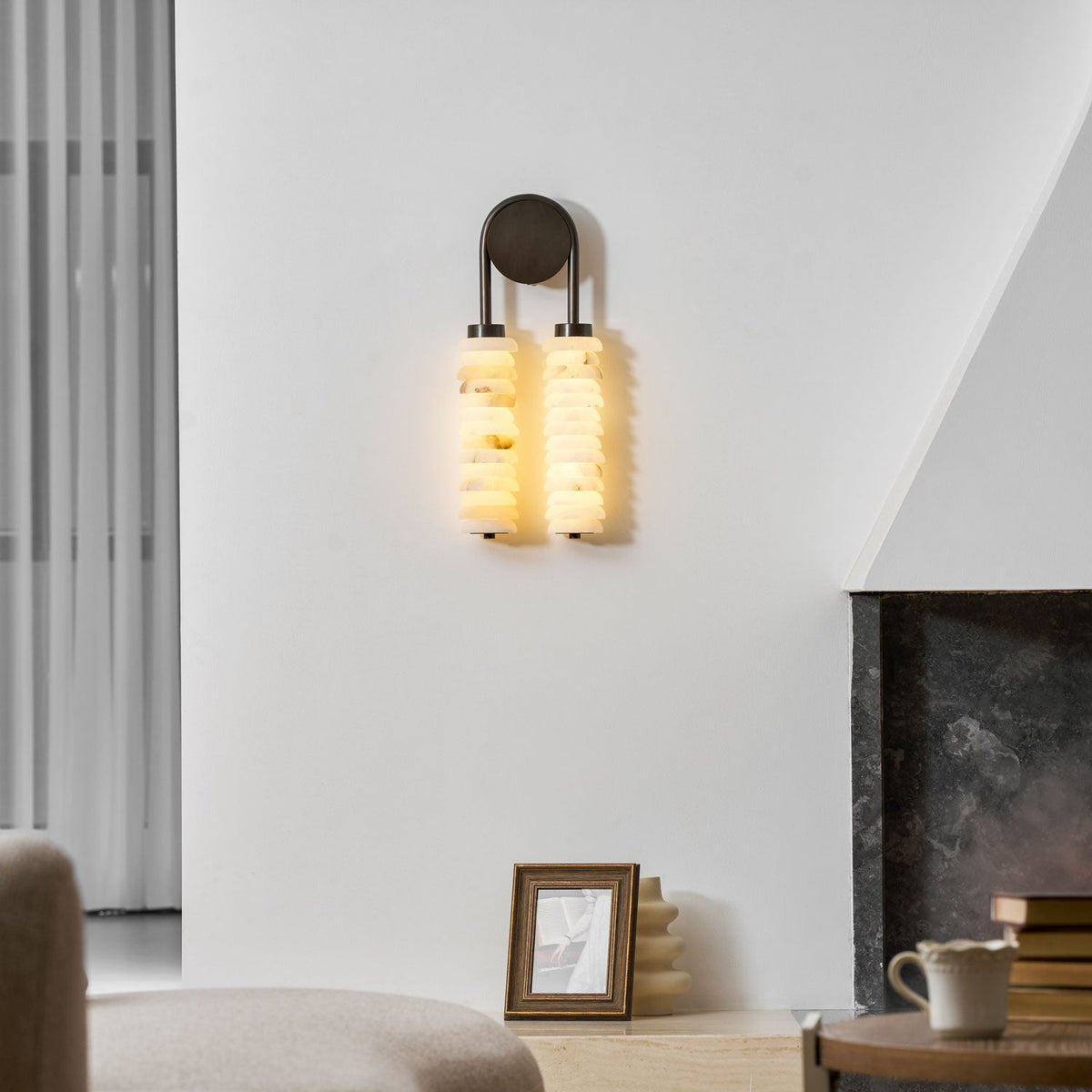 Calla Twin Alabaster Sconce