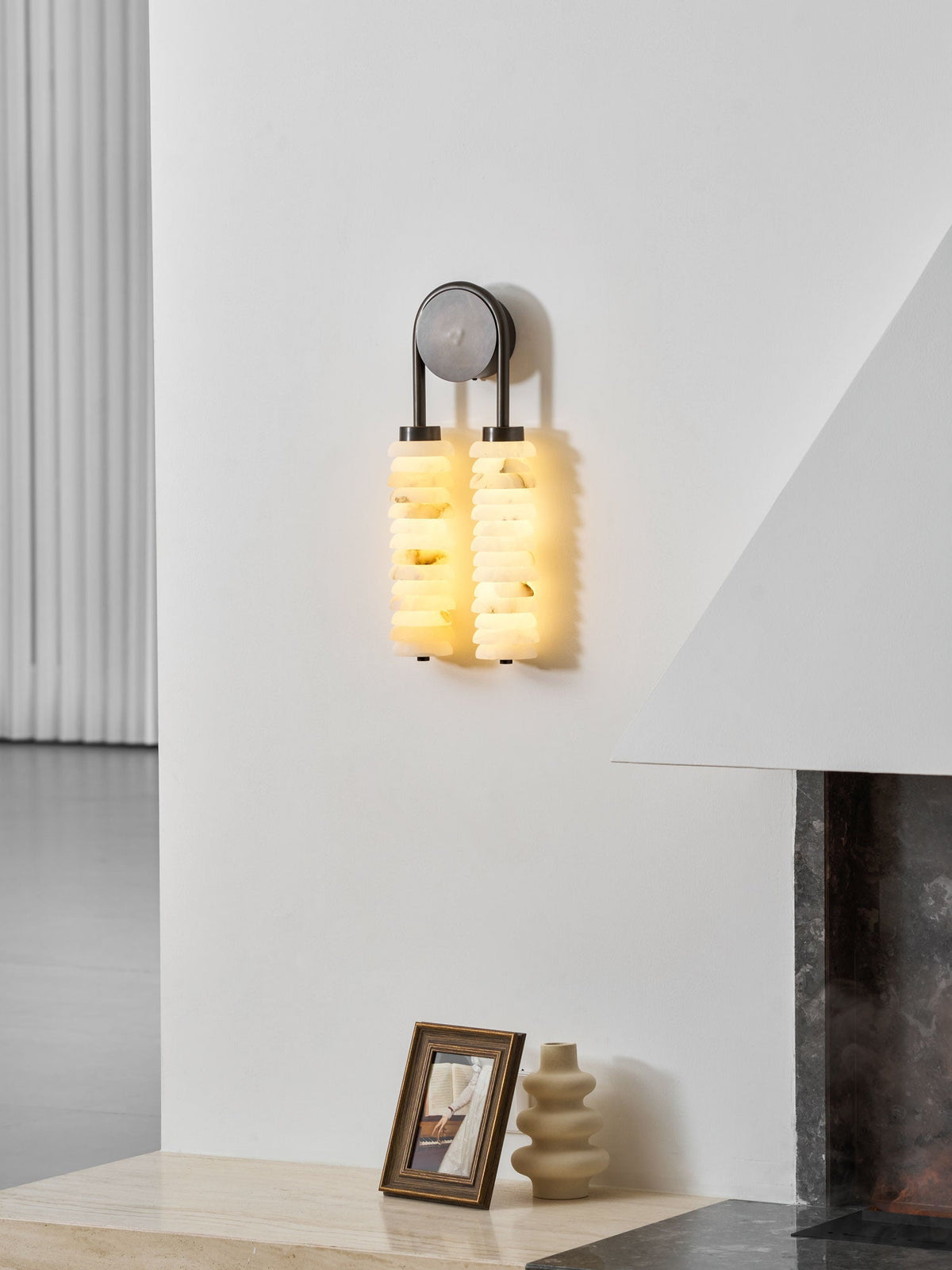 Calla Twin Alabaster Sconce