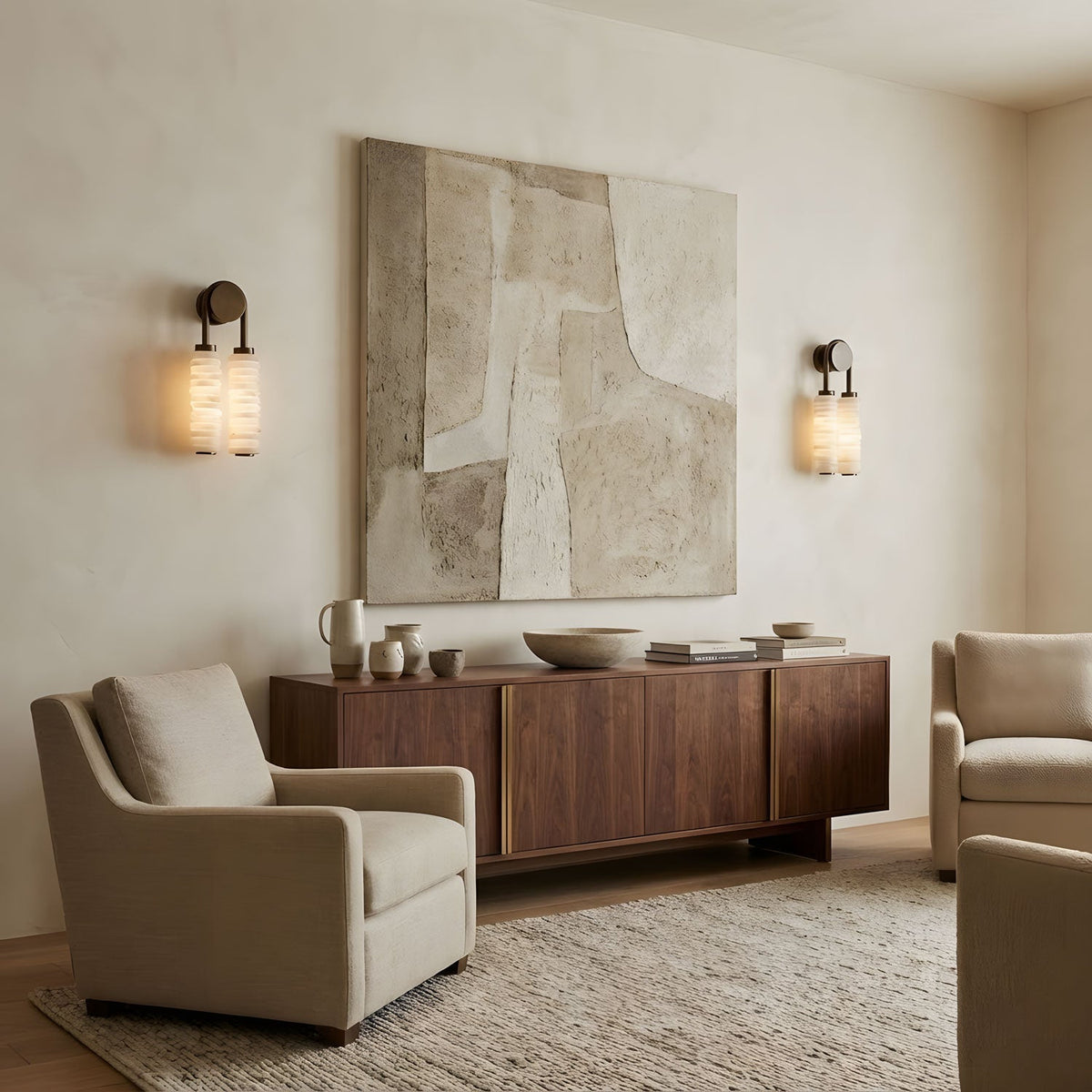 Calla Twin Alabaster Sconce