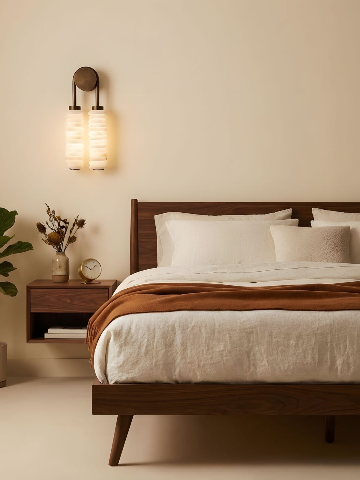 Calla Twin Alabaster Sconce