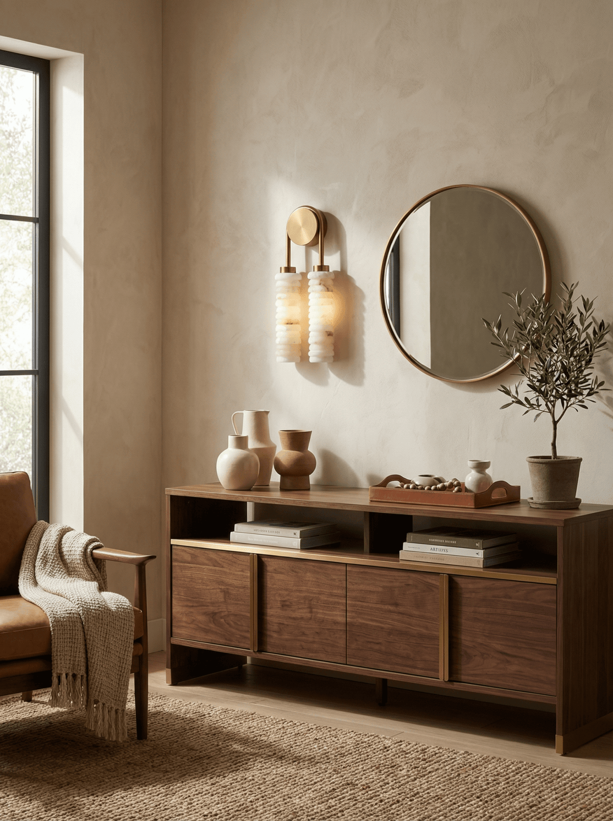 Calla Twin Alabaster Sconce