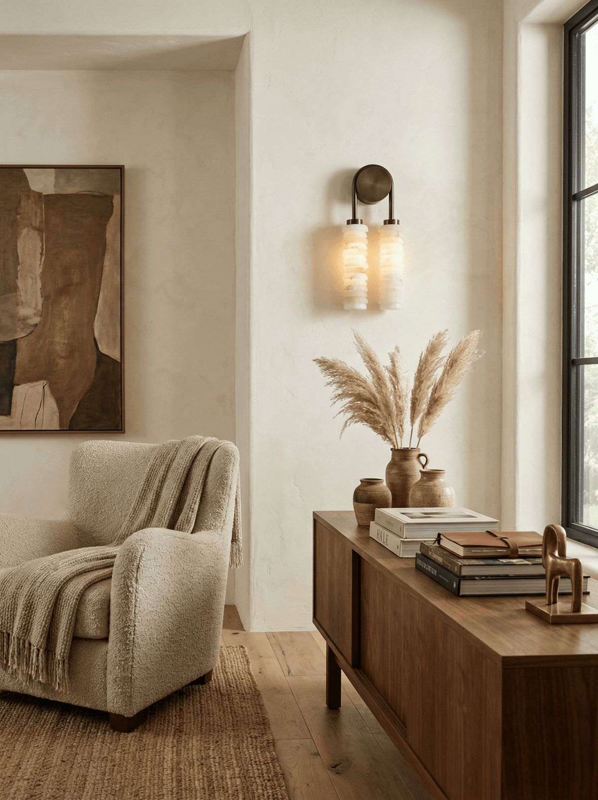 Calla Twin Alabaster Sconce