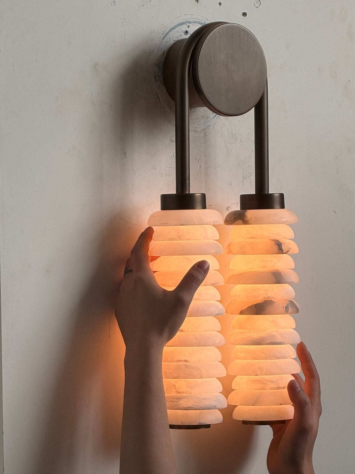 Calla Twin Alabaster Sconce