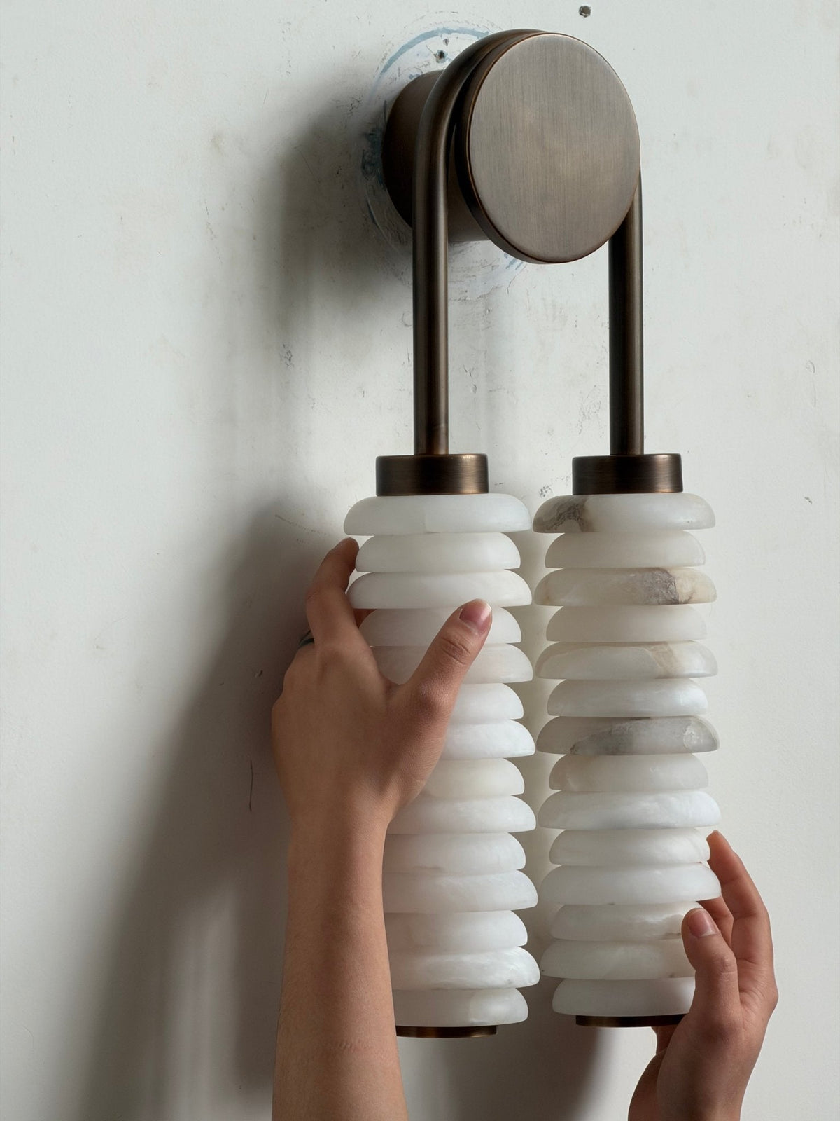 Calla Twin Alabaster Sconce