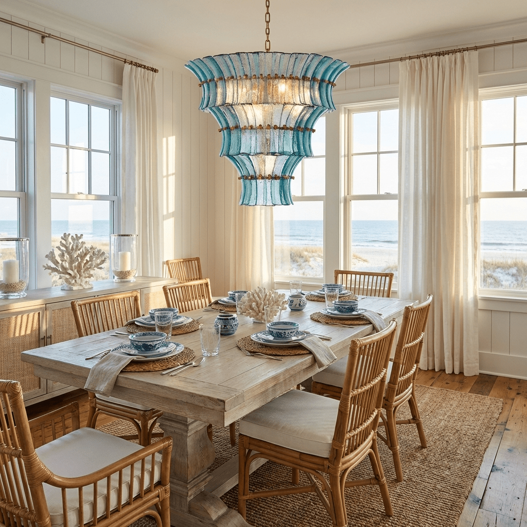 Aqualis Veyra Tiered Glass Chandelier