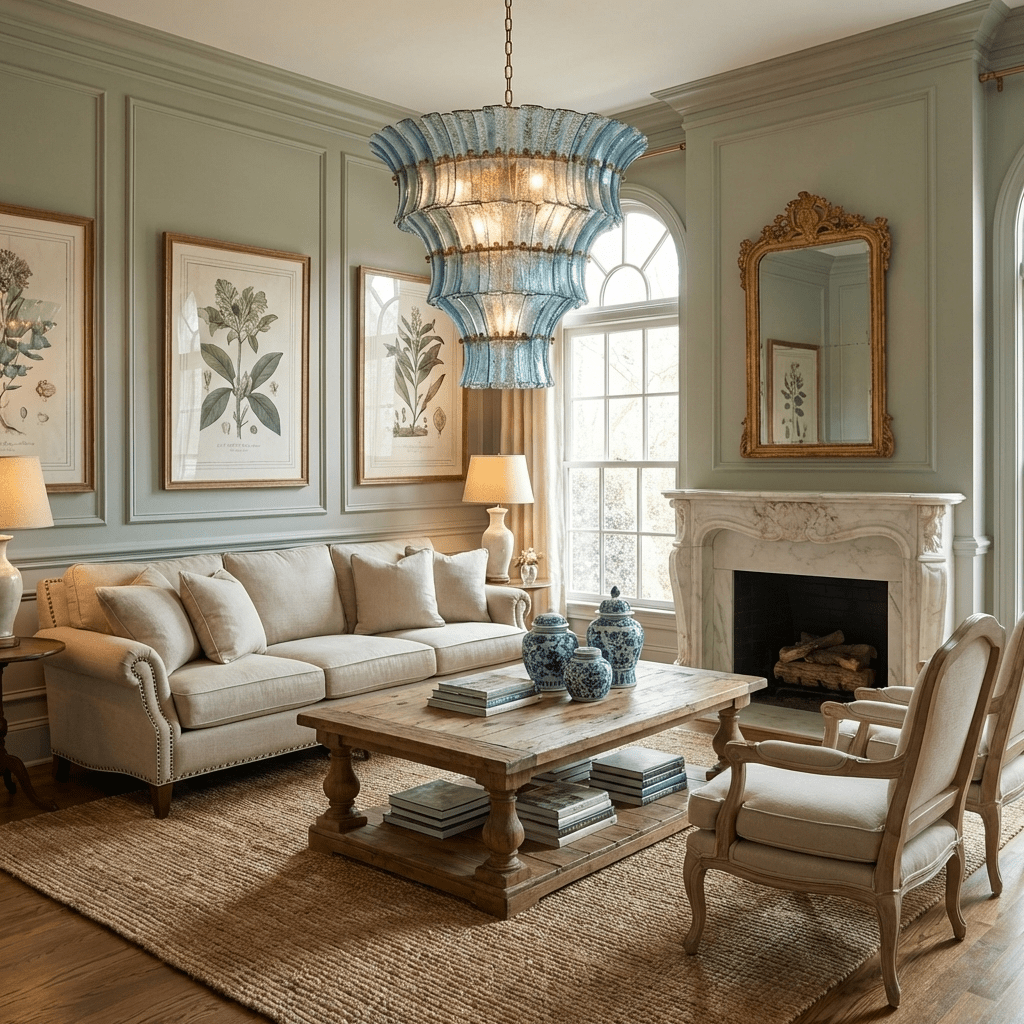 Aqualis Veyra Tiered Glass Chandelier