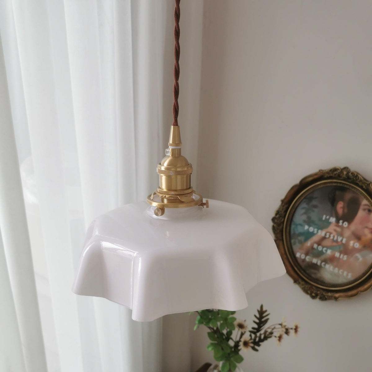Sepalom Farmhouse Ruffled Pendant Light