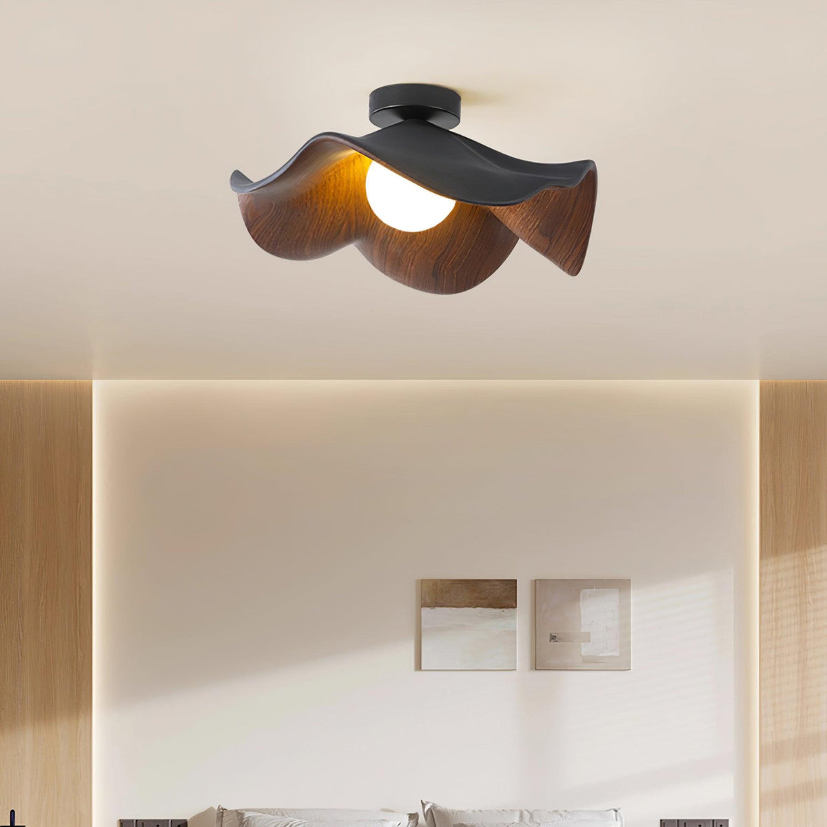 Borinil Ceiling Light Wood Black&White