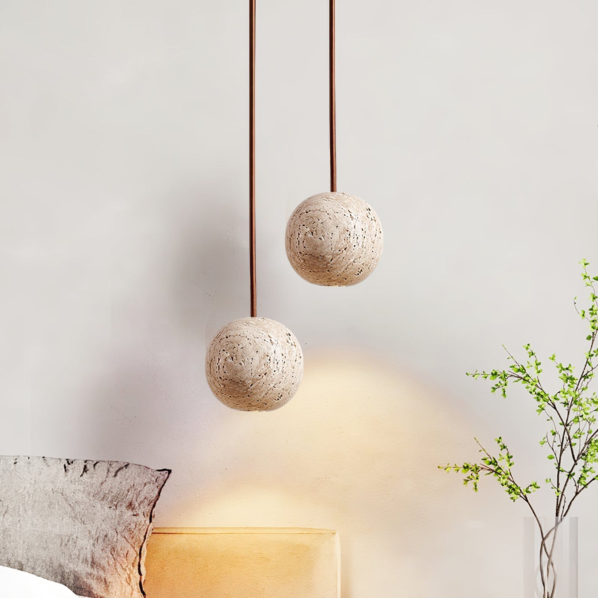 Trio Travertine Pendant Light