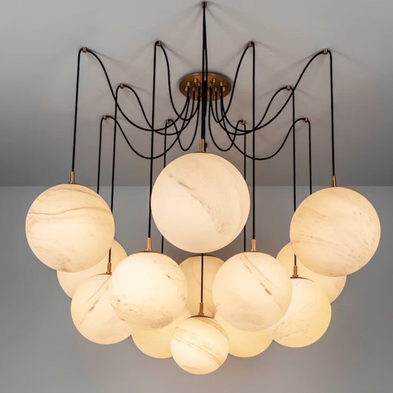 Nivivena Celestara Alabaster Orb Chandelier