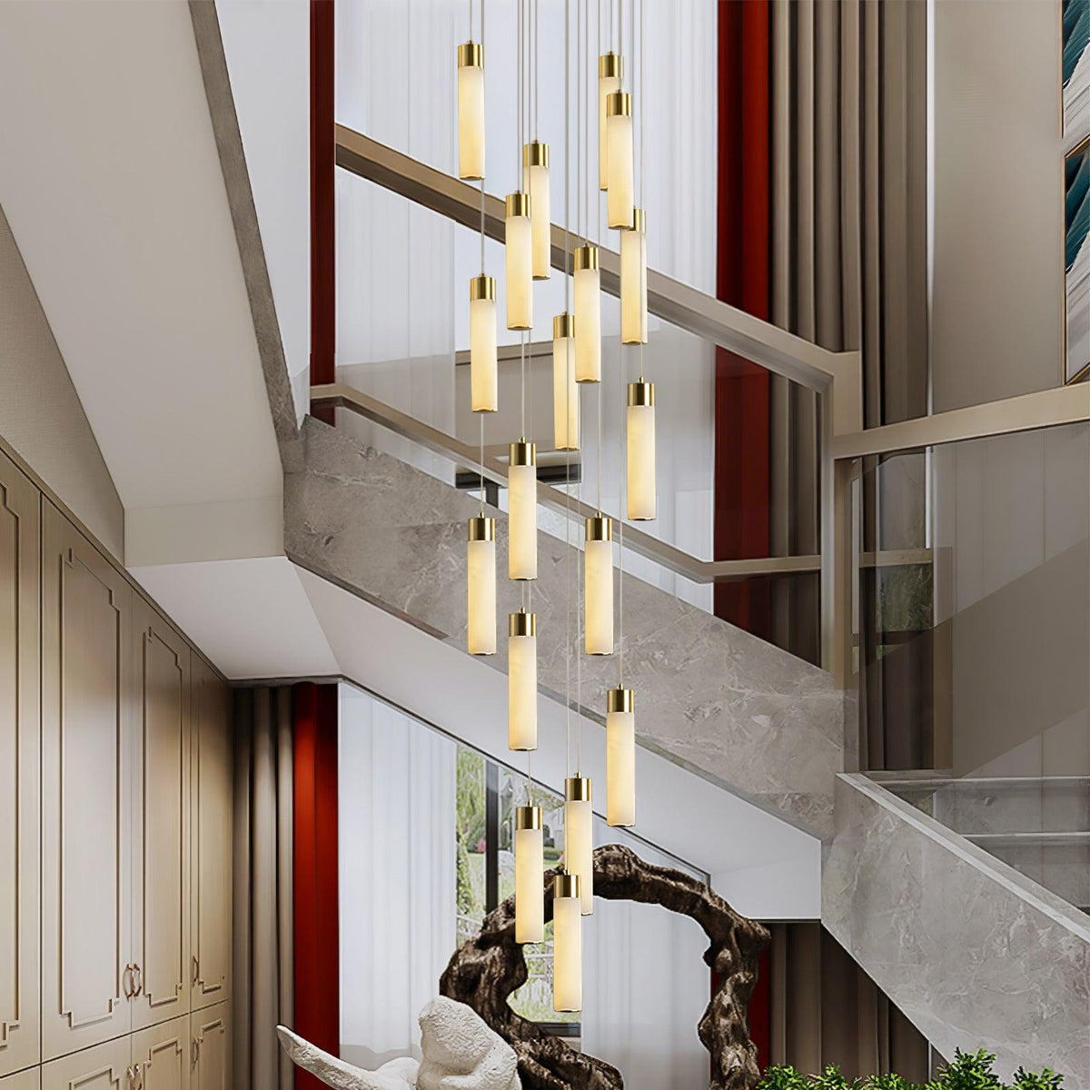 Vobinun Modern Alabaster Pendant Chandelier