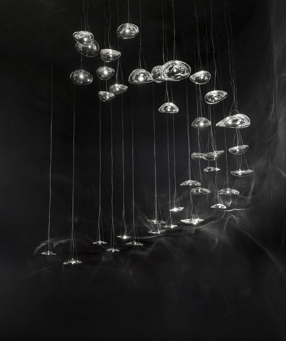 Glacial Float Cascade Glass Chandelier