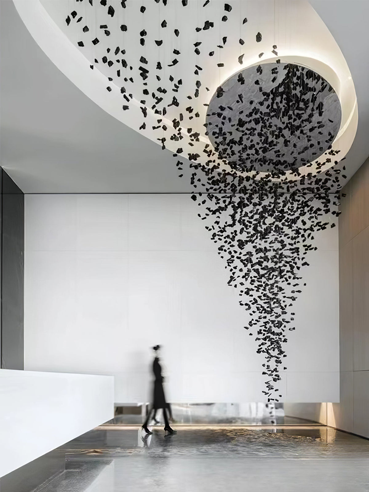 Arsilus Charcoal Stone Sculptural Chandelier Orbicular