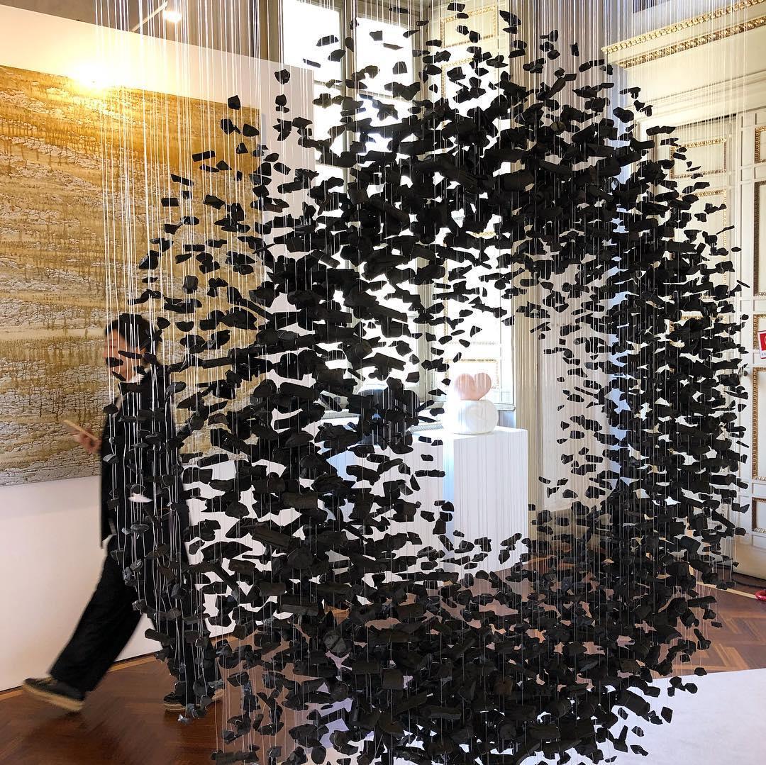 Seliian Charcoal Stone Sculptural Chandelier Letter G to L