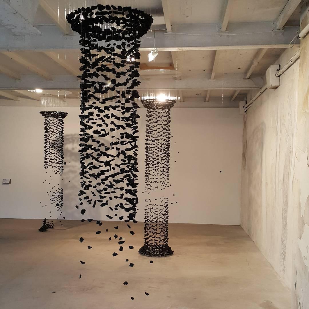 Seliian Charcoal Stone Sculptural Chandelier Letter G to L