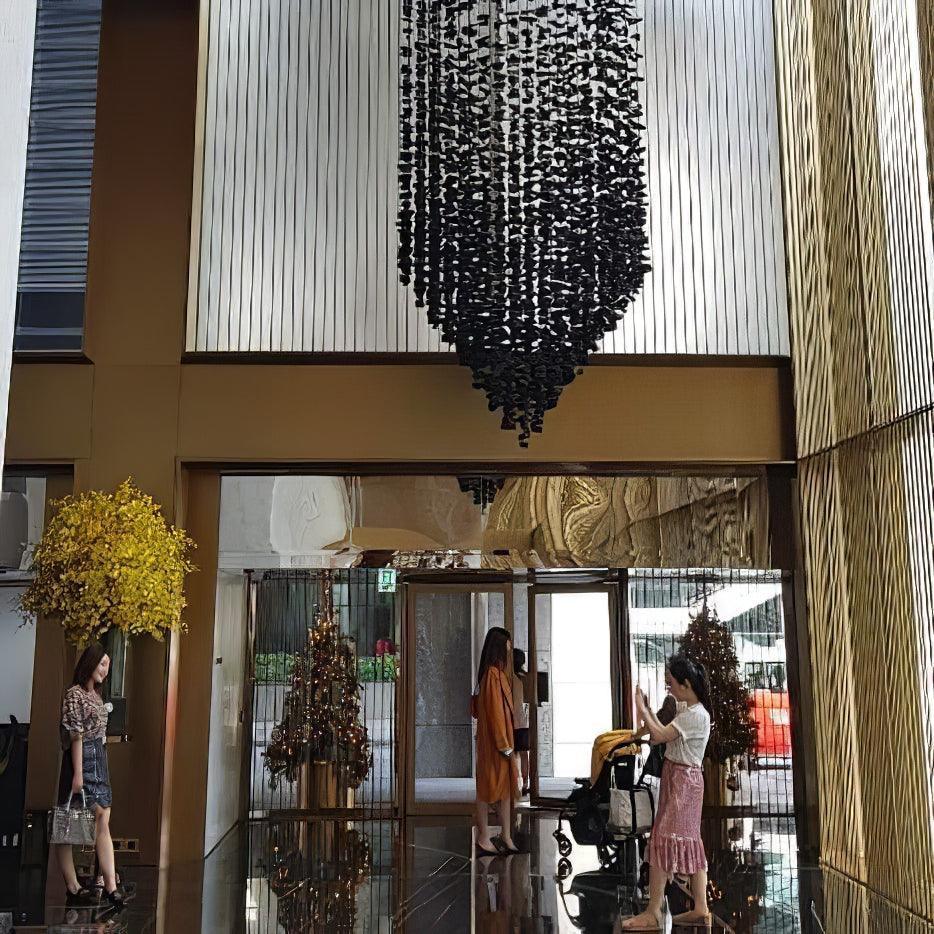 Seliian Charcoal Stone Sculptural Chandelier Letter G to L