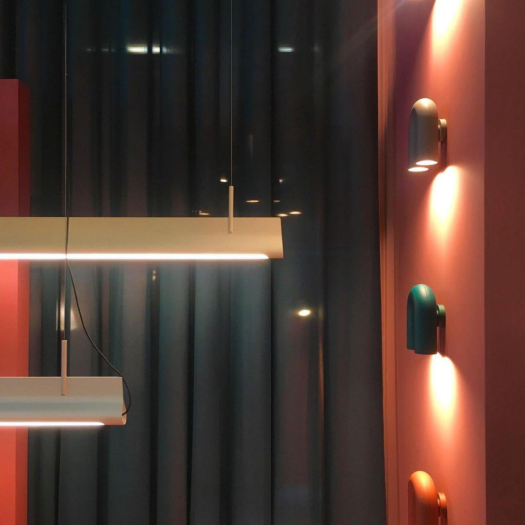 Futemos Wall Lamp U-shaped Design LED Metal, Black/Blue/Gray/Red, Bedroom