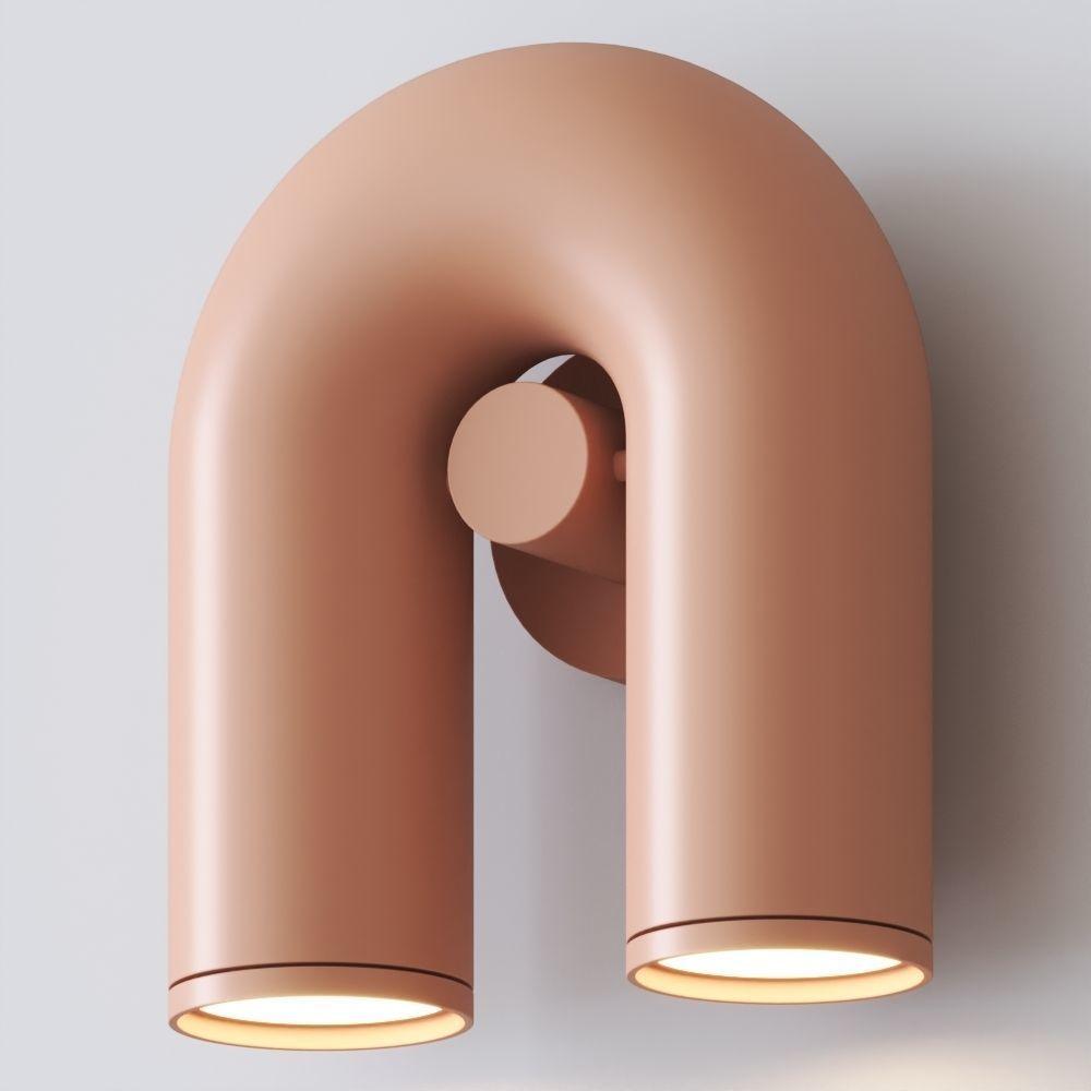 Futemos Wall Lamp U-shaped Design LED Metal, Black/Blue/Gray/Red, Bedroom